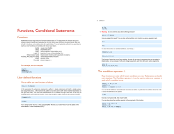 Functions, Conditional Statements