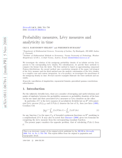 Probability measures, Levy measures and analyticity in time