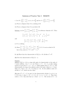 Solutions of Practice Test 3 MA407H