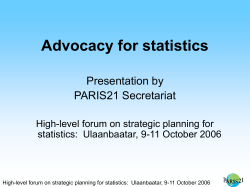 Advocacy for statistics