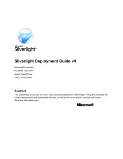 Silverlight Enterprise Deployment Guide - Center