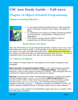 Chapter 1 Study Guide -- CSC 200 -