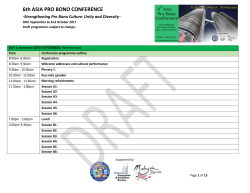 Click Here to View Draft Programme