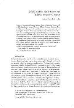Does Dividend Policy Follow the Capital Structure Theory?
