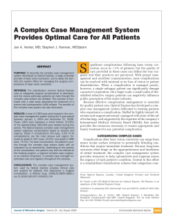 A Complex Case Management System Provides Optimal Care for All