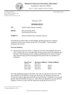 General Fund Revenue Consensus Forecast for 2017-19