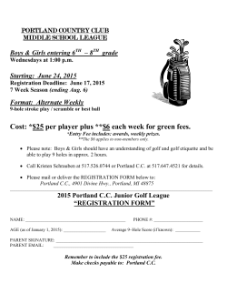 Cost: *$25 per player plus **$6 each week for green fees.