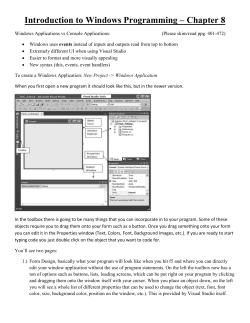 Chapter 8 - Notes and Programs