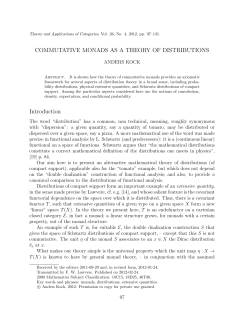 Commutative monads as a theory of distributions