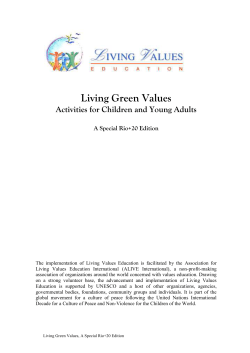 Living Green Values Activities for Children and Young Adults