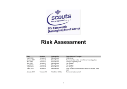 Risk Assessment - 6th Tamworth Scout Group