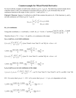Counterexample for Mixed Partial Derivative