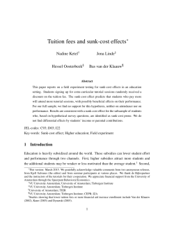 Tuition fees and sunk