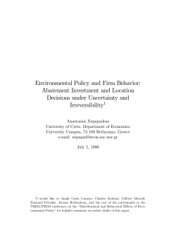 Environmental Policy and Firm Behavior: Abatement Investment and