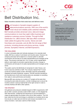 Bell Distribution Inc. - Sales incentive solution
