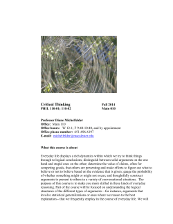 Phil 110: Critical Thinking (Fall 2014)