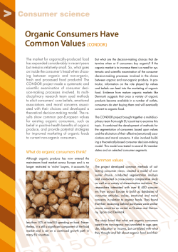 Organic Consumers Have Common Values (CONDOR)