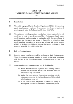 guide for parliamentary election counting agents 2012