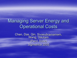 Managing Server Energy and Operational Costs