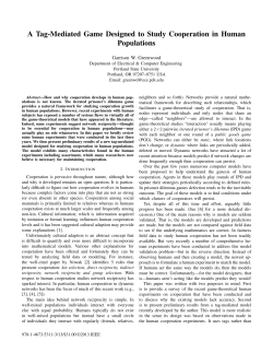 A Tag-Mediated Game Designed to Study Cooperation in Human