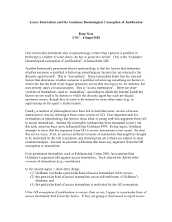 Access Internalism and the Guidance - UNC