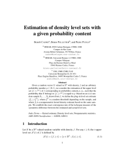 Estimation of density level sets with a given probability content