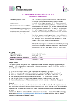 Nomination Form - Knowledge Transfer Ireland