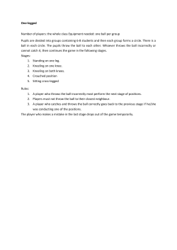 One-legged Number of players: the whole class Equipment needed