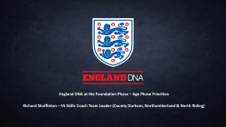 England DNA at the Foundation Phase – Age Phase