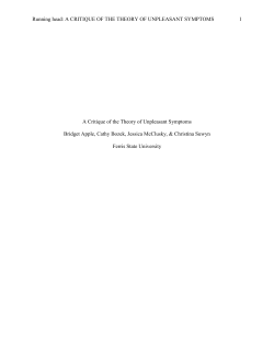 A Critique of the Theory of Unpleasant Symptoms