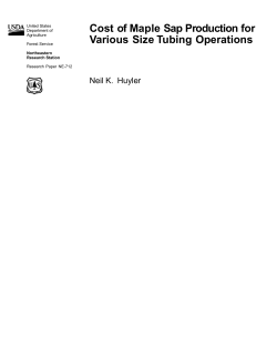 Cost of maple sap production for various size tubing operations