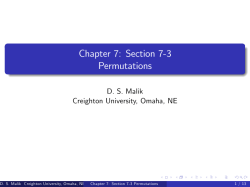 Chapter 7: Section 7-3 Permutations