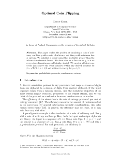 Optimal Coin Flipping - Cornell Computer Science