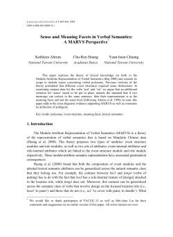 Sense and Meaning Facets in Verbal Semantics