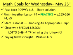 Math Goals for Wednesday– May 25 th