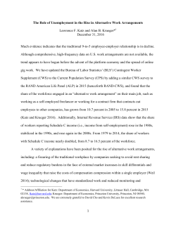 The Role of Unemployment in the Rise in Alternative Work