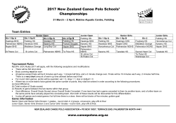 National League format - St Johns College CANOE POLO