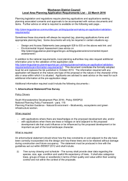 Local Requirements for Planning Applications