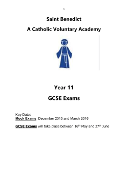 Year 11 Guide for students - Saint Benedict Catholic Voluntary
