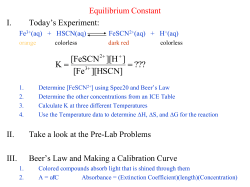 Spectrophotometric Determination of an Equilibrium Constant