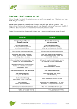 Exercise #1: How introverted are you?