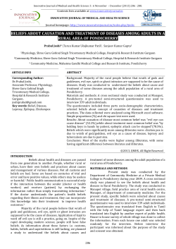 beliefs about causation and treatment of diseases among adults in a
