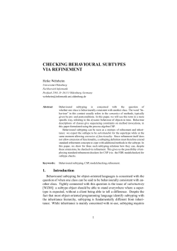 CHECKING BEHAVIOURAL SUBTYPES VIA REFINEMENT