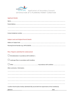 Application of Secondary Consent SATISFACTION OF A PLANNING