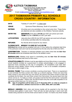 2007 tasmanian primary all schools cross country championships
