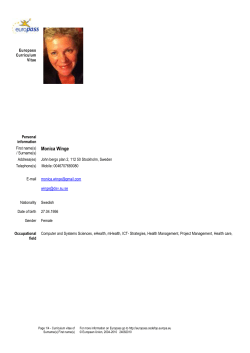 Europass Curriculum Vitae - Monica Winge&acute;s home page