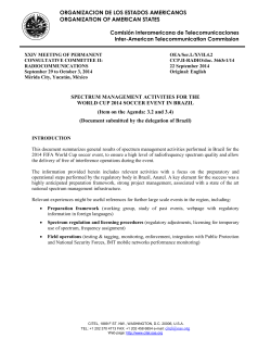 spectrum management activities for the world cup 2014