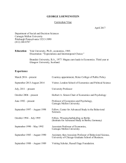 Curriculum Vitae | George Loewenstein