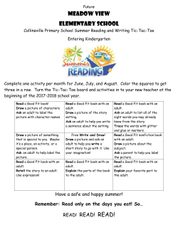 Rising Kindergartners Tic-Tac