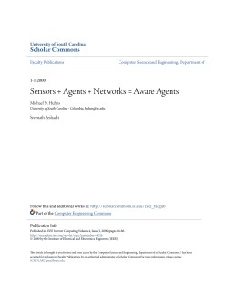 Sensors + Agents + Networks = Aware Agents
